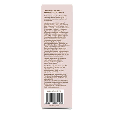 mCaffeine Ceramide Intense Barrier Repair Cream | 72Hrs Deep Skin Moisturization | Repairs & Strengthens Skin | Soothing & Creamy Moisturizer For Dry to Very Dry Skin | For Men & Women - 50ml